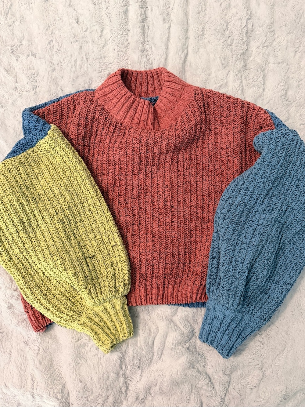 Takara color block cropped sweater